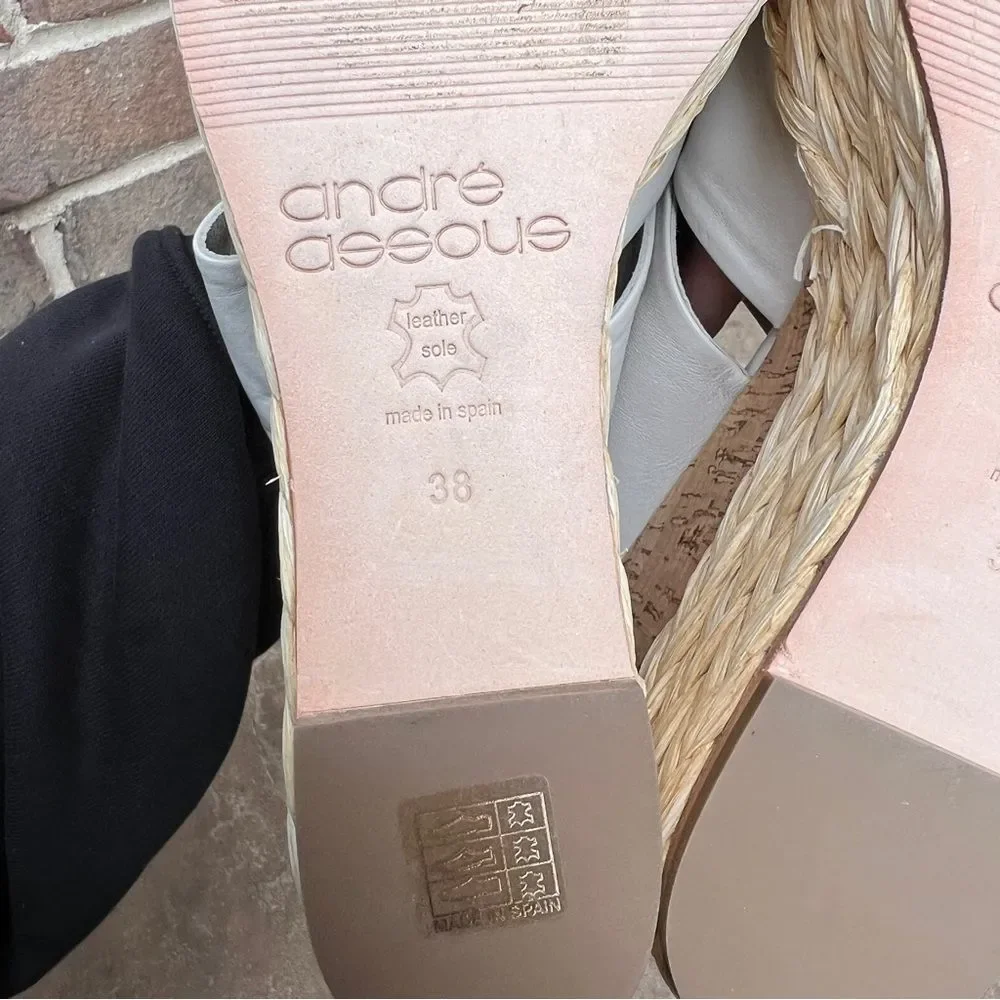 NEW Andree Assous Women's Pilar Slip On Espadrille Platform Sandals Sz 38